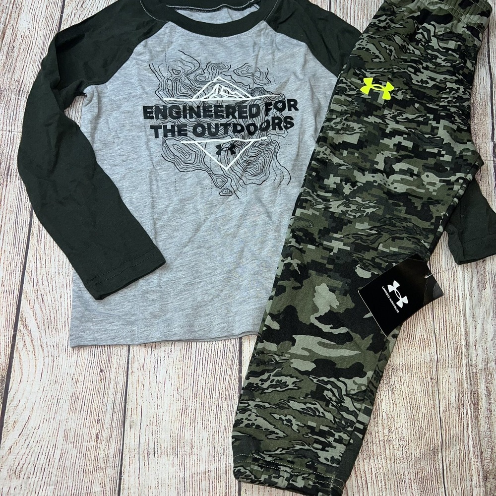 Under Armour Size 4 Boys Engineered For Outdoors Camo Set Outfit NEW